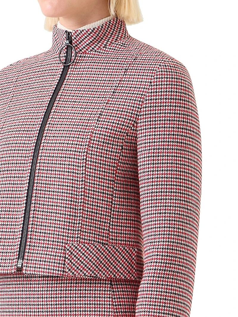 Houndstooth Virgin Wool Crop Jacket