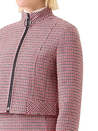 Houndstooth Virgin Wool Crop Jacket