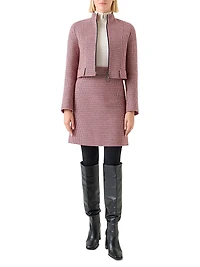 Houndstooth Virgin Wool Crop Jacket