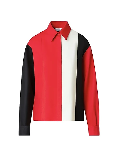Colorblocked Virgin Wool Shirt