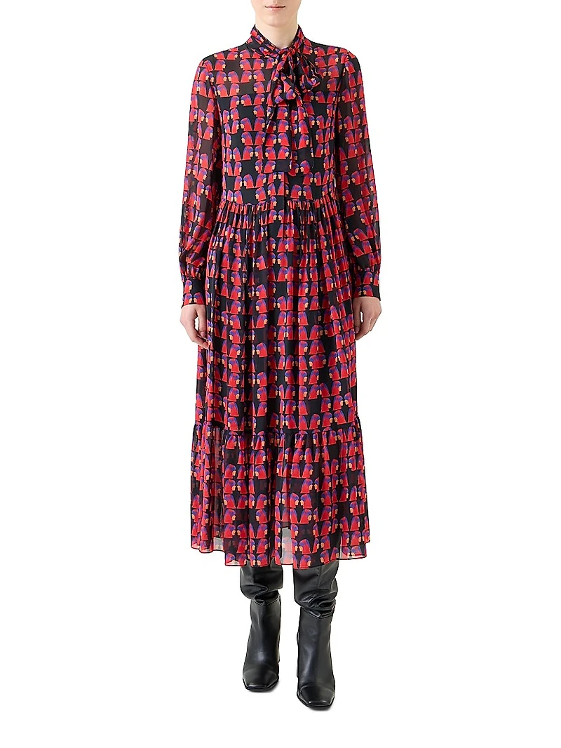 Francoise Hardy Printed Midi-Dress