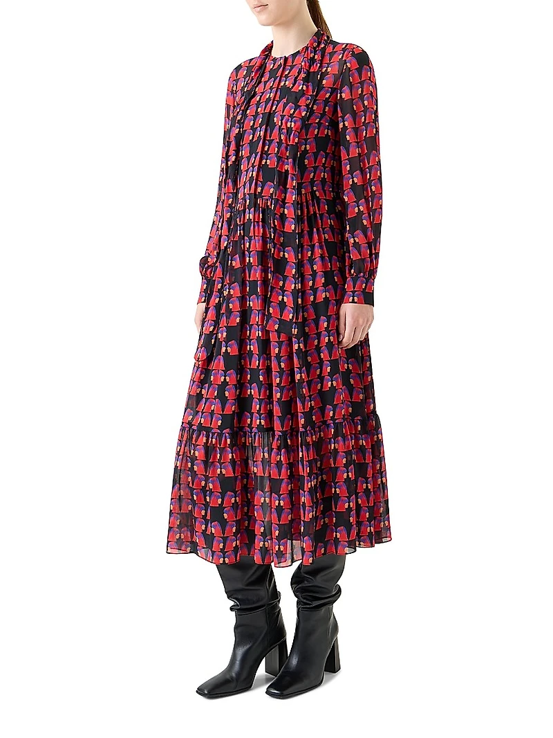 Francoise Hardy Printed Midi-Dress
