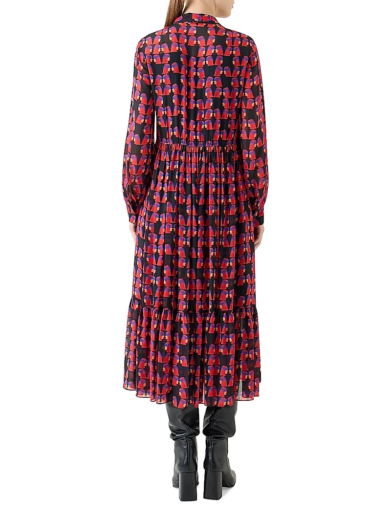 Francoise Hardy Printed Midi-Dress