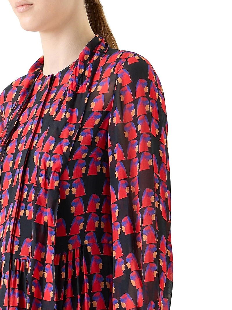 Francoise Hardy Printed Midi-Dress