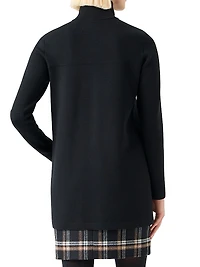 Stretch Merino Wool Zip Cardigan