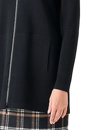 Stretch Merino Wool Zip Cardigan