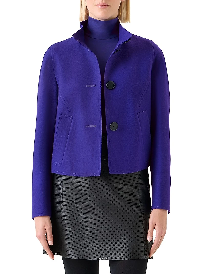 Virgin Wool Blend Boxy Jacket