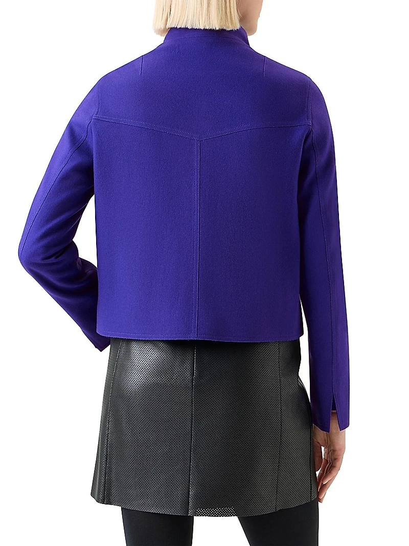 Virgin Wool Blend Boxy Jacket