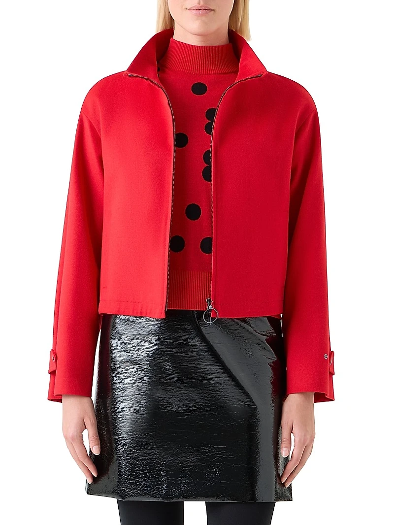 Virgin Wool Blend Boxy Jacket