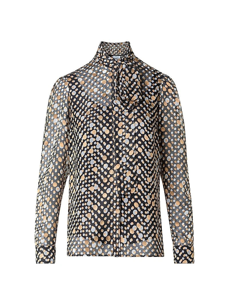 Polka Dot Devoré Blouse