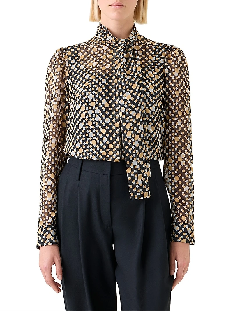Polka Dot Devoré Blouse