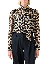 Polka Dot Devoré Blouse