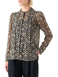 Polka Dot Devoré Blouse