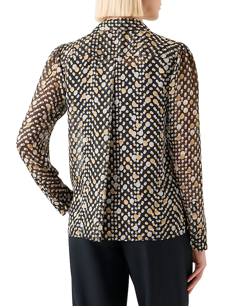 Polka Dot Devoré Blouse