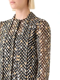 Polka Dot Devoré Blouse