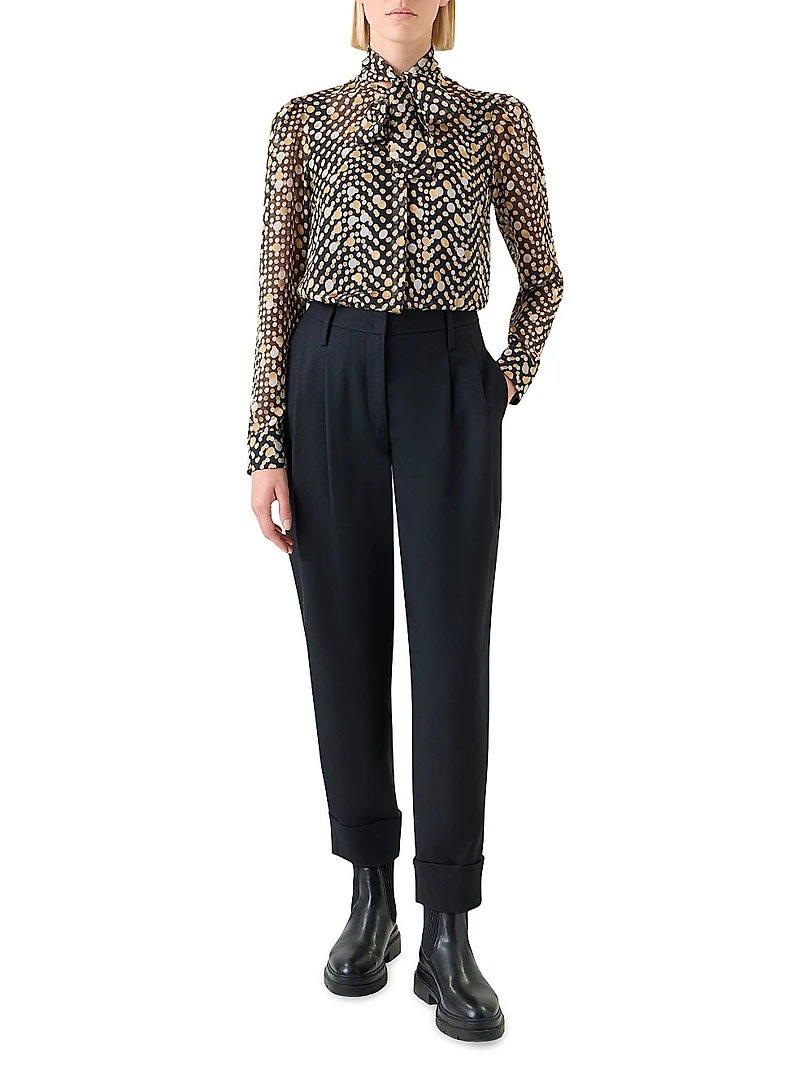 Polka Dot Devoré Blouse