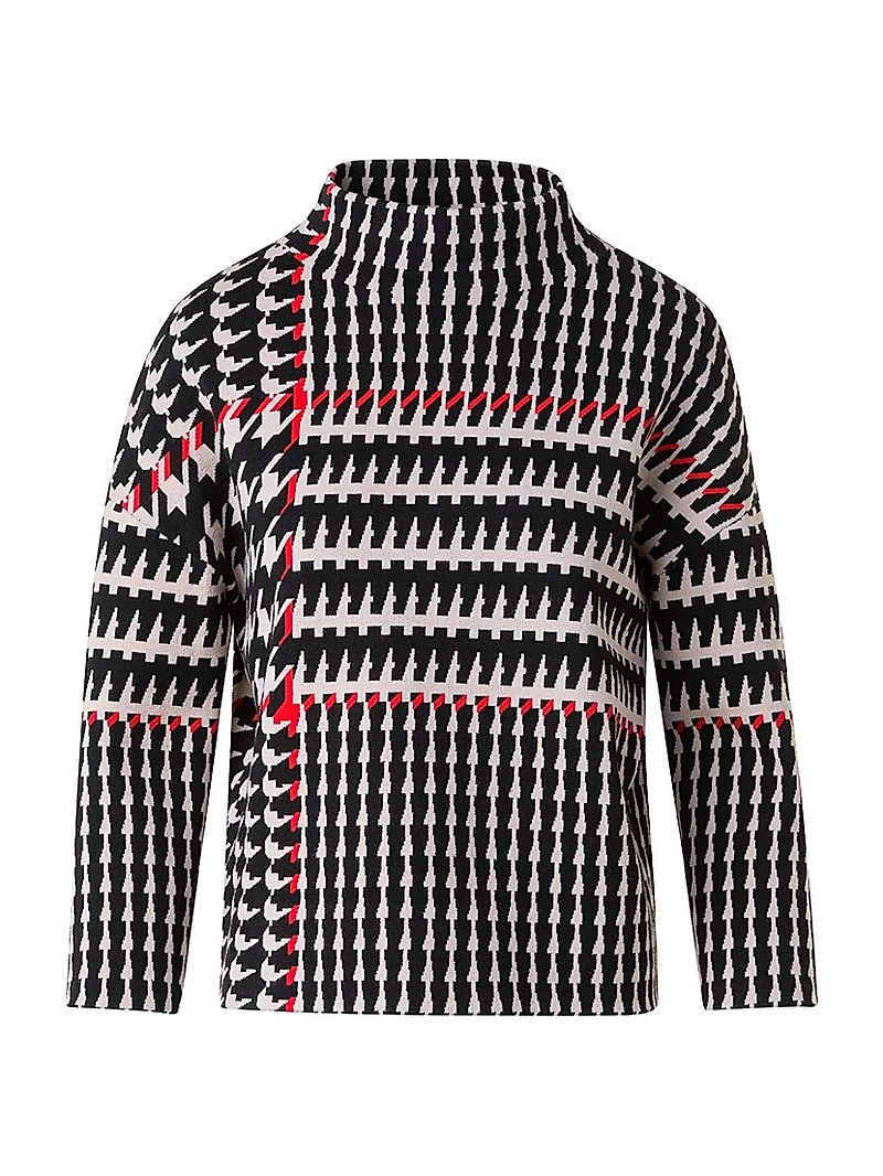 Jacquard Stretch Virgin Wool Sweater