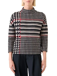 Jacquard Stretch Virgin Wool Sweater
