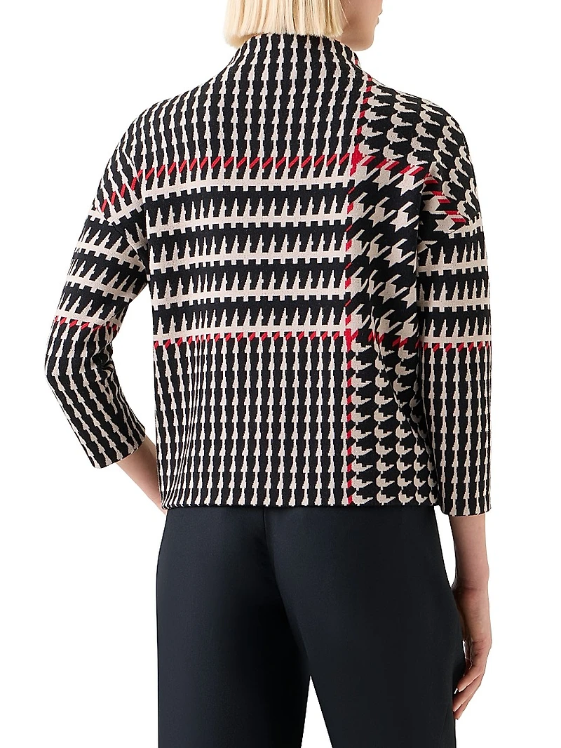 Jacquard Stretch Virgin Wool Sweater