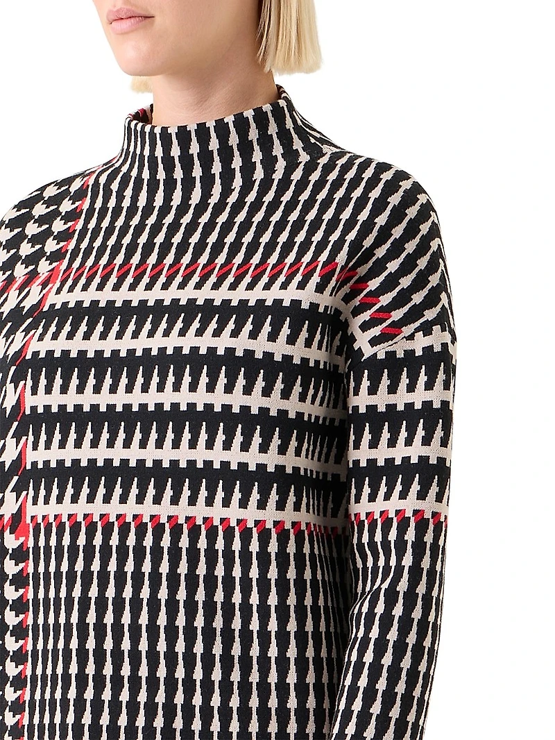 Jacquard Stretch Virgin Wool Sweater