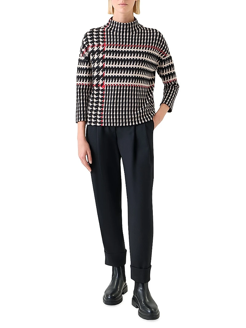 Jacquard Stretch Virgin Wool Sweater