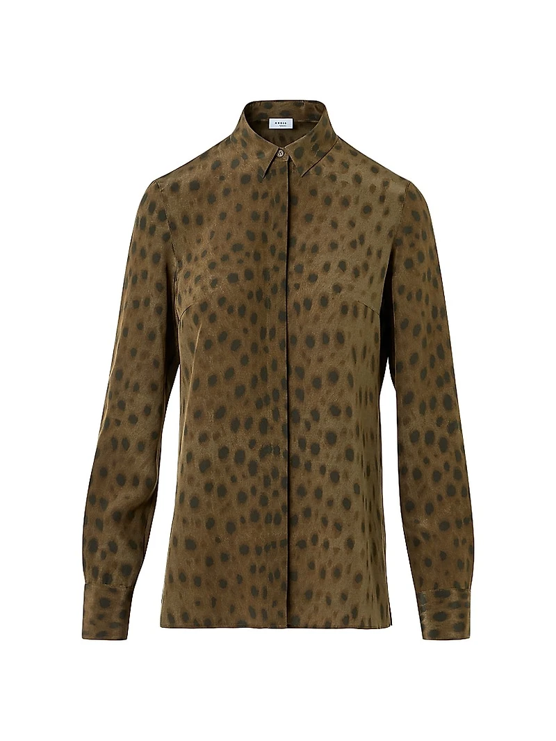 Leopard Crêpe de Chine Blouse