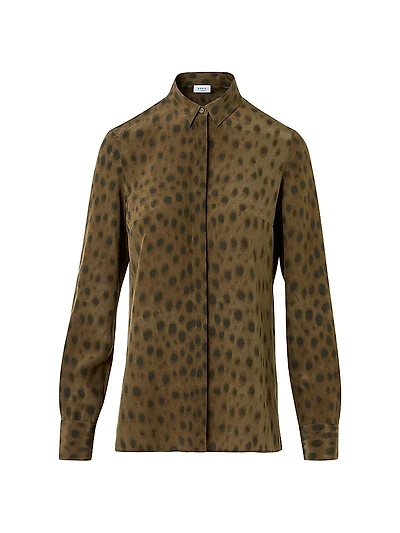 Leopard Crêpe de Chine Blouse