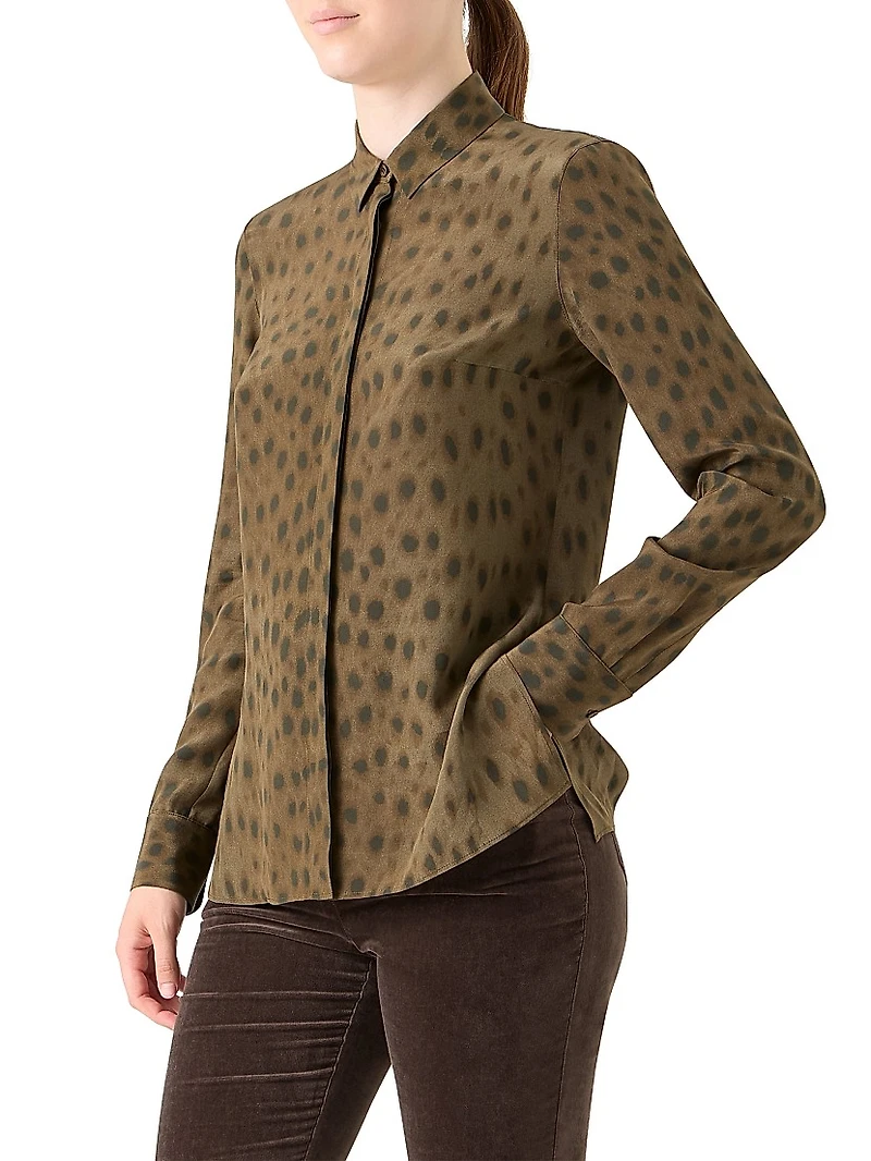 Leopard Crêpe de Chine Blouse