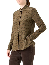 Leopard Crêpe de Chine Blouse