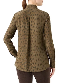 Leopard Crêpe de Chine Blouse