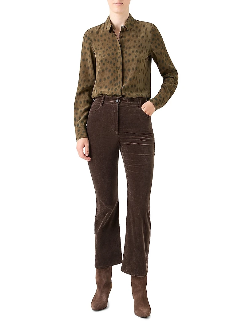 Leopard Crêpe de Chine Blouse