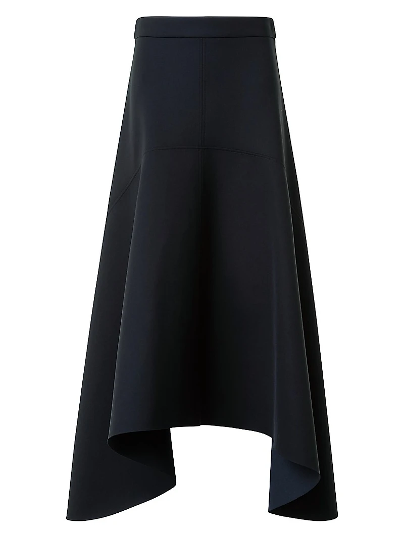 Handkerchief Neoprene Midi-Skirt