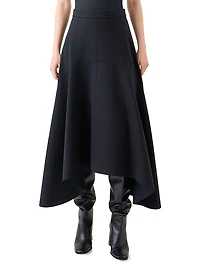 Handkerchief Neoprene Midi-Skirt