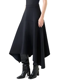 Handkerchief Neoprene Midi-Skirt