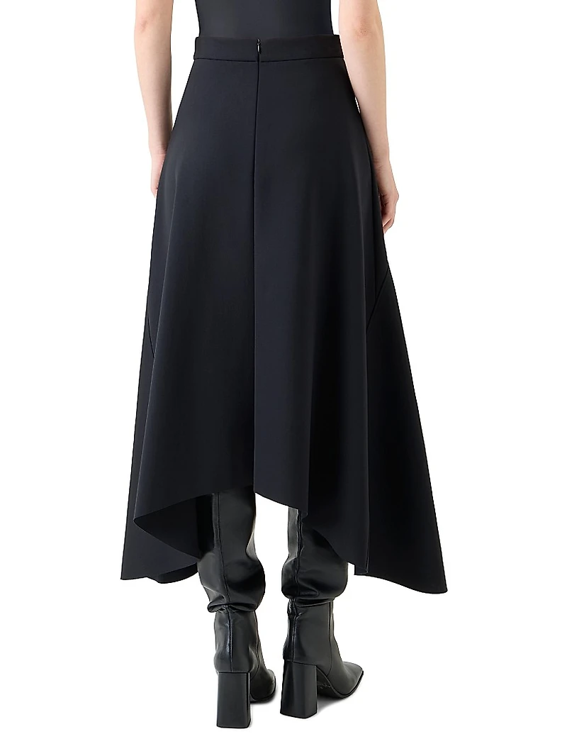 Handkerchief Neoprene Midi-Skirt
