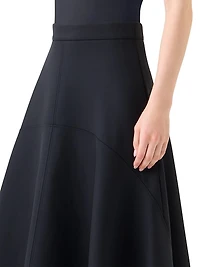 Handkerchief Neoprene Midi-Skirt