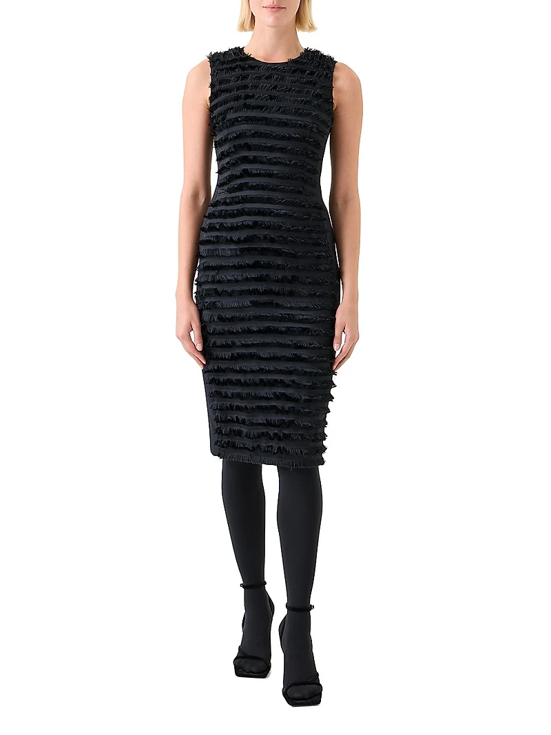 Fringed Sheath Knee-Length Dress