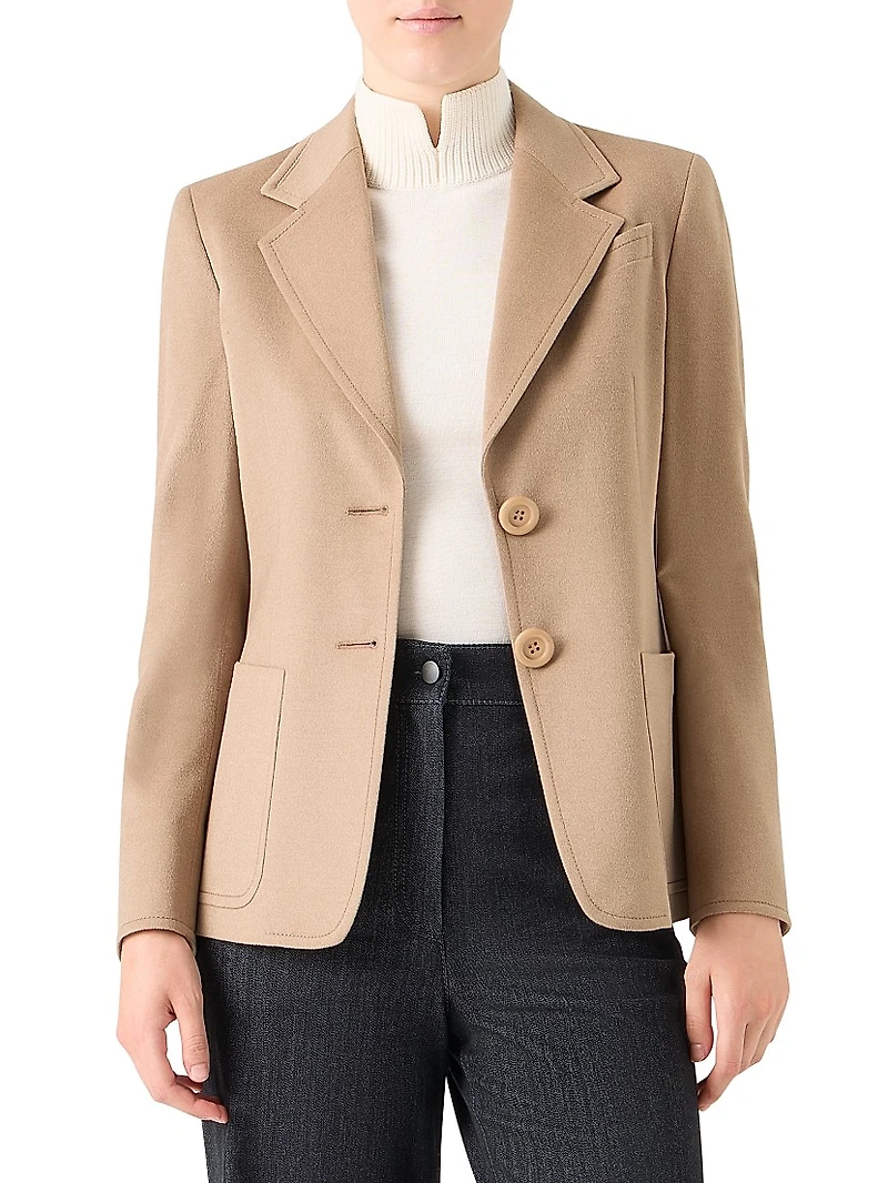 Wool-Cashmere Two-Button Blazer