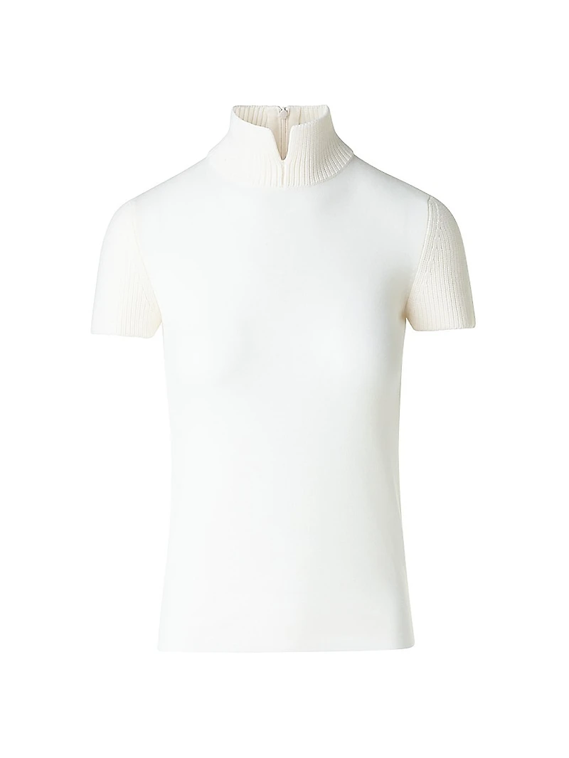 Virgin Wool Mock Turtleneck Sweater
