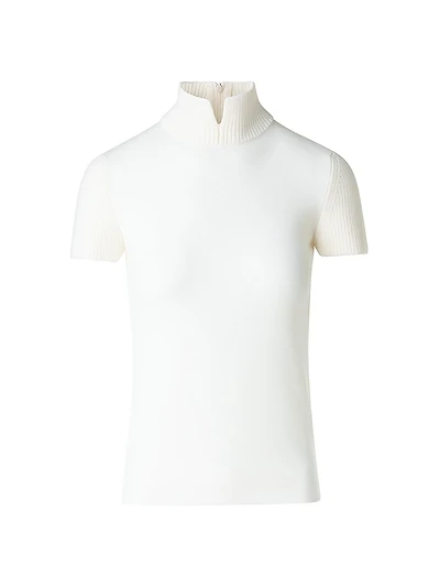 Virgin Wool Mock Turtleneck Sweater