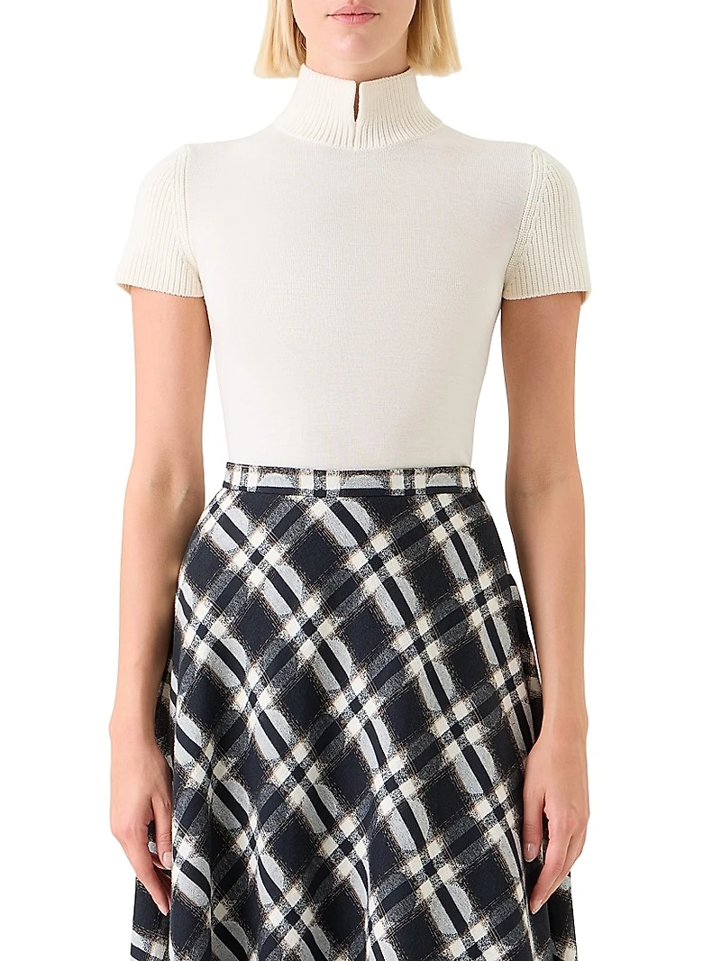 Virgin Wool Mock Turtleneck Sweater