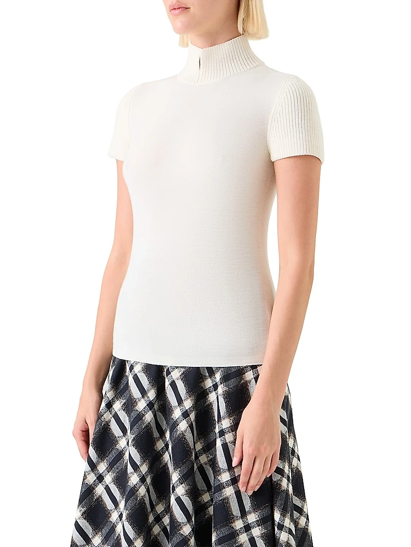 Virgin Wool Mock Turtleneck Sweater