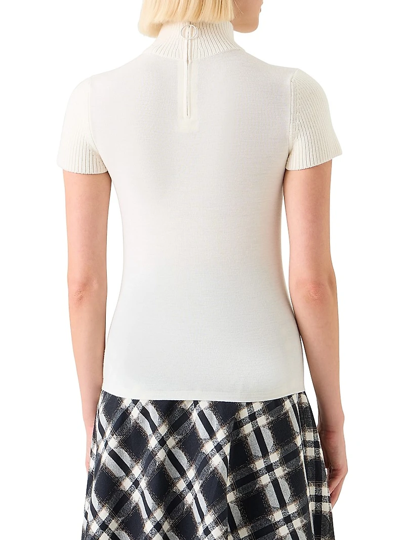 Virgin Wool Mock Turtleneck Sweater
