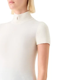 Virgin Wool Mock Turtleneck Sweater