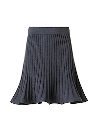 Rib-Knit Flared Skirt