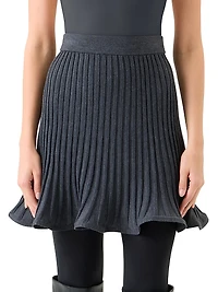 Rib-Knit Flared Skirt