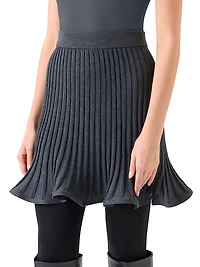 Rib-Knit Flared Skirt