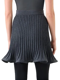 Rib-Knit Flared Skirt