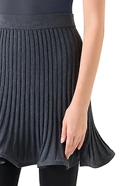 Rib-Knit Flared Skirt
