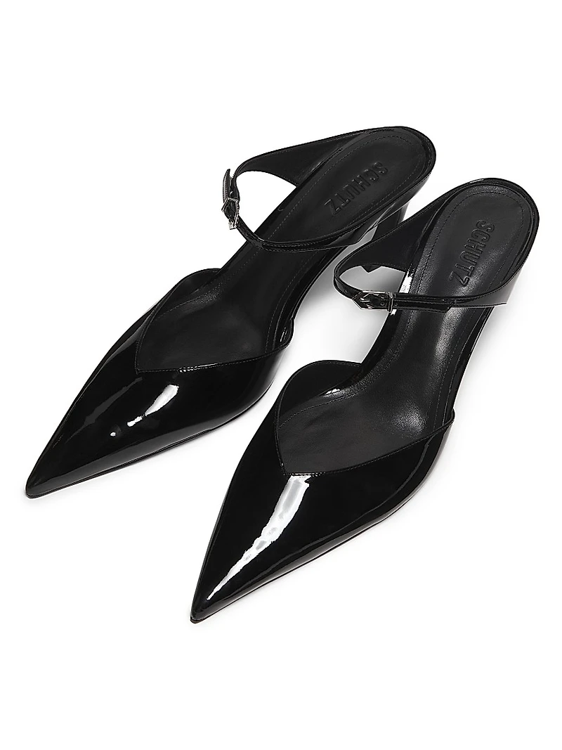 Laurie 70MM Patent Leather Mules